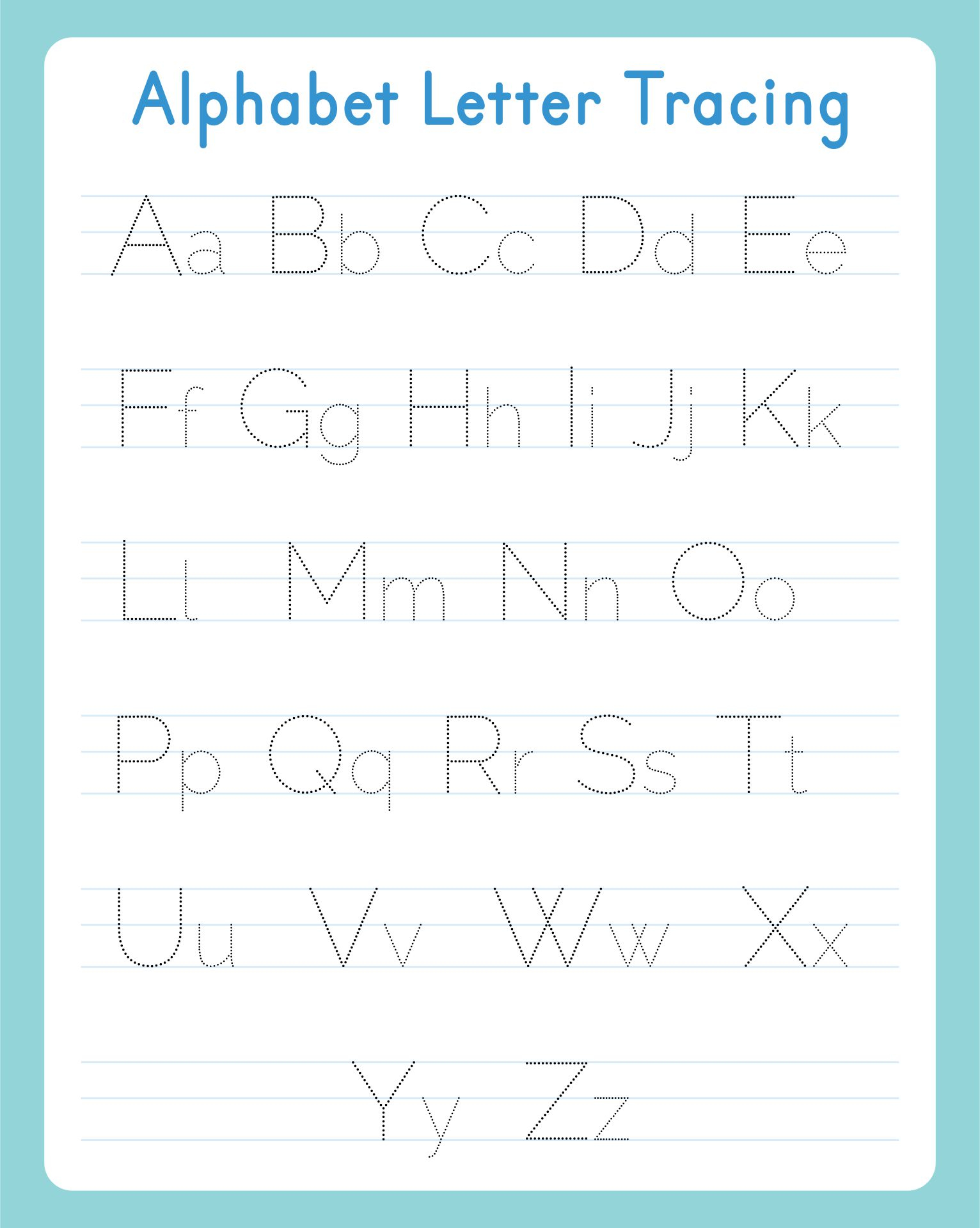 10 Free Alphabet Tracing Worksheets
