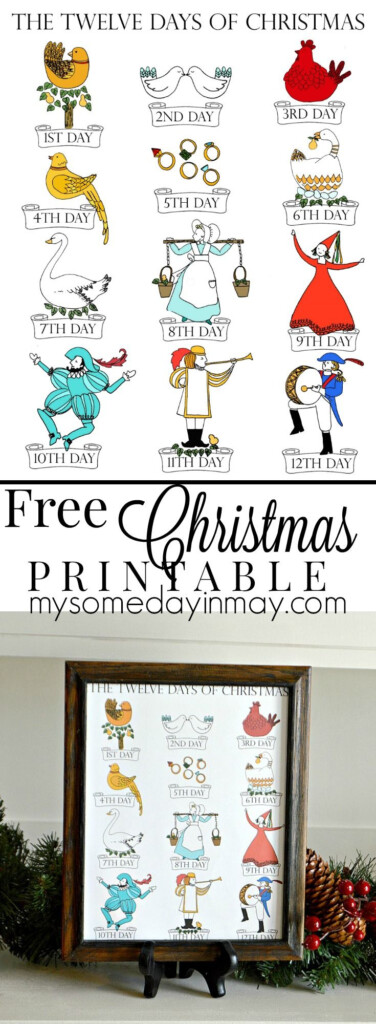 12 Days Of Christmas Free Printable Days Of Christmas Song 