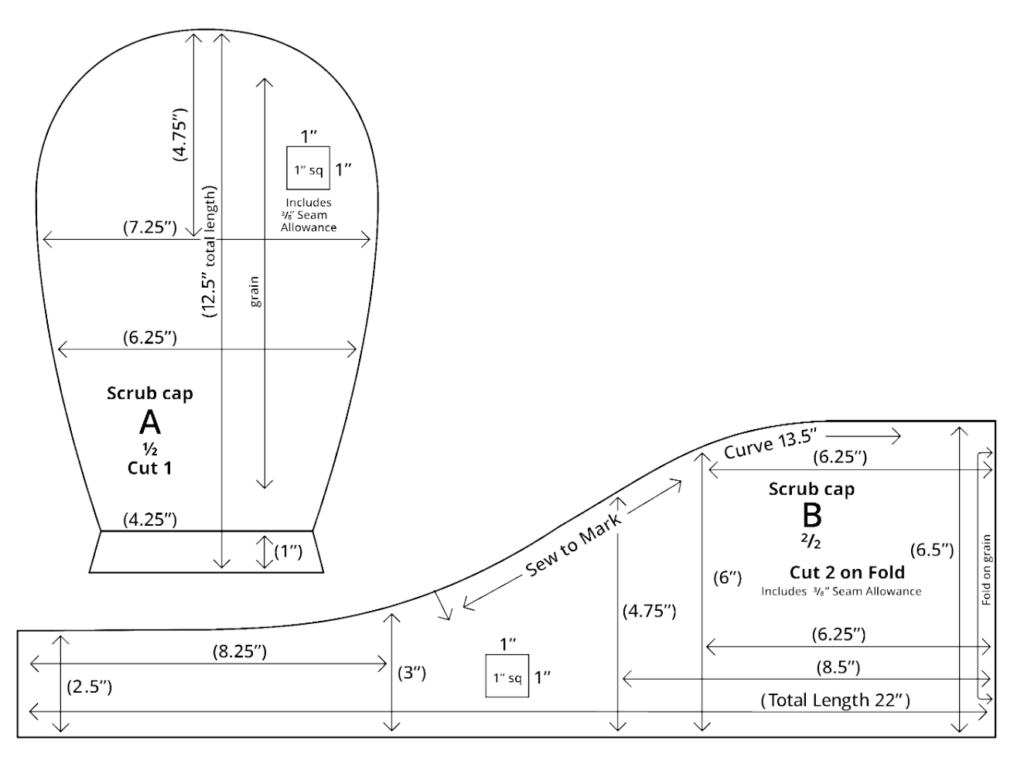 Bouffant Scrub Hat Pattern Printable Patternpile Com Sewing And 