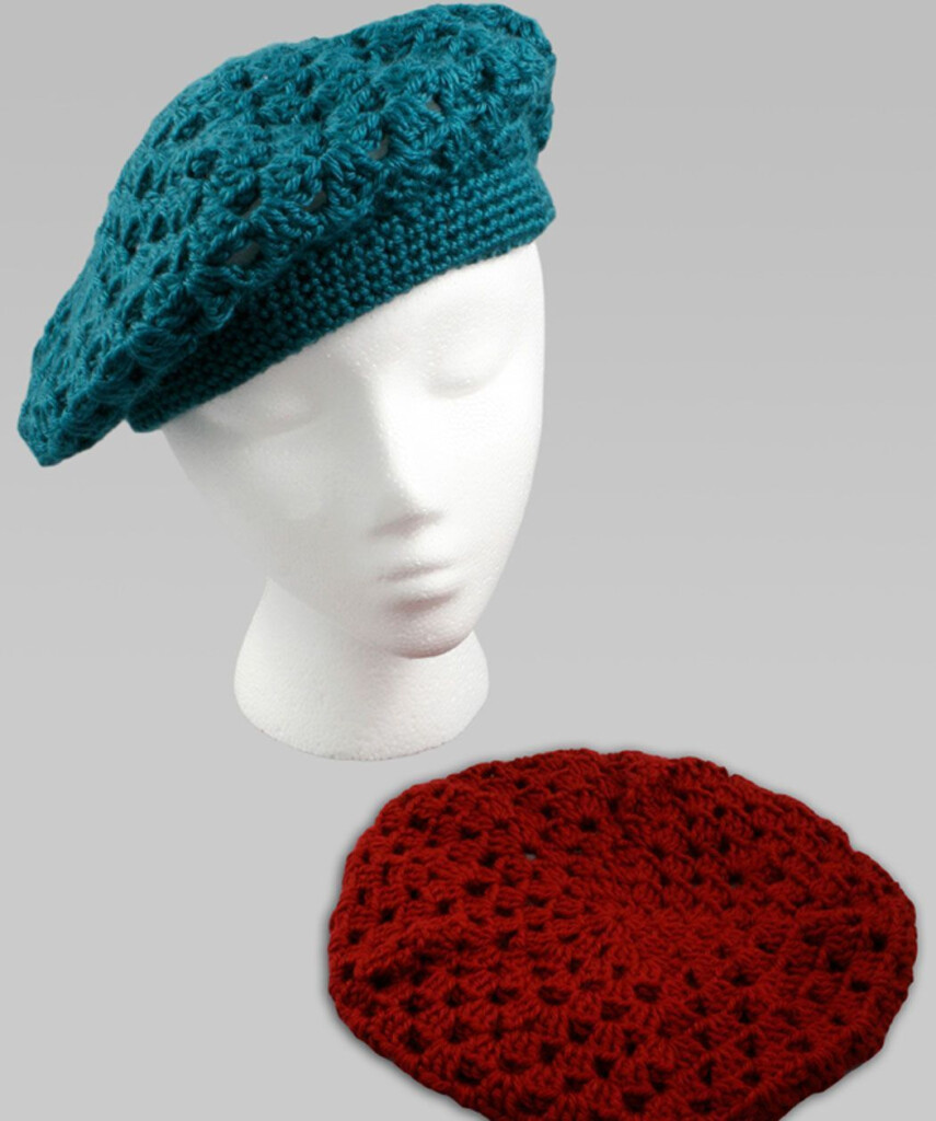 Crochet Beret Free Download Printable Instructions From Redheart Yarn 