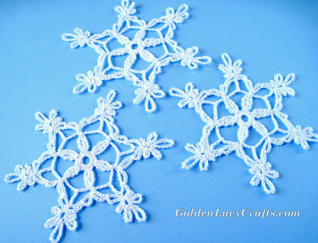 Crochet Snowflake Free Crochet Pattern GoldenLucyCrafts