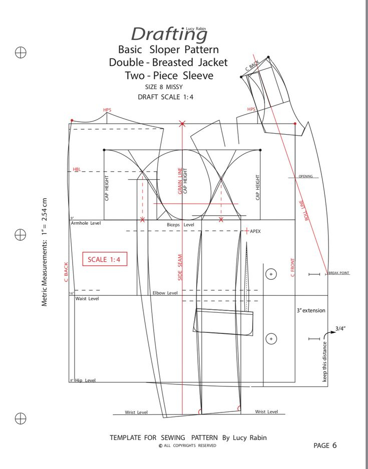 Drafting A Basic Sloper block template Double Breasted Women s Jacket 