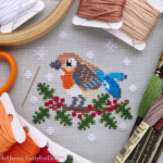 Female Bluebird Christmas Cross Stitch Pattern PDF Cute Bird Etsy