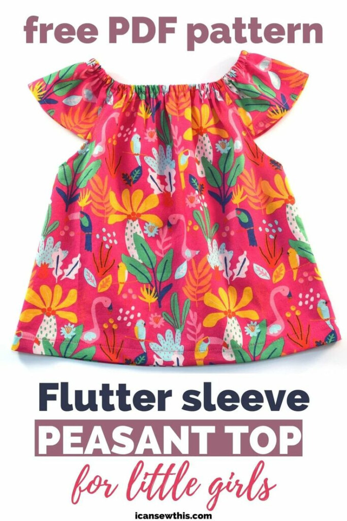 Flutter Sleeve Peasant Top For Little Girls free Pattern I Can Sew 