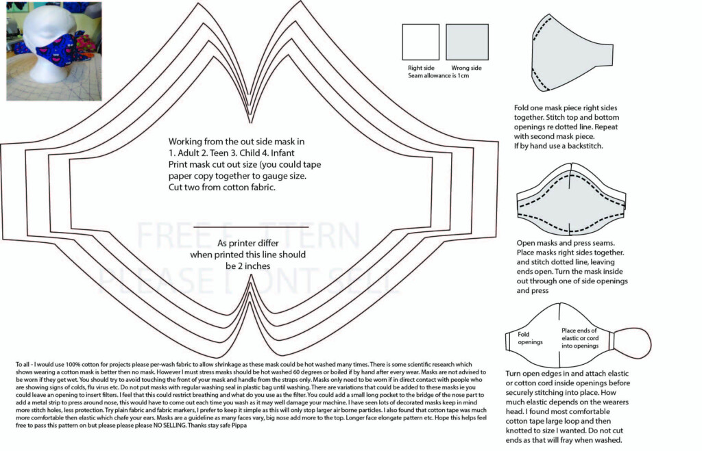 Free Facemask Pattern Sewing Patterns Free Easy Face Masks Diy Face 