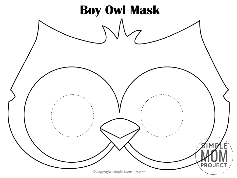 Free Owl Mask Templates For Kids Owl Coloring Pages Owl Mask Owl 