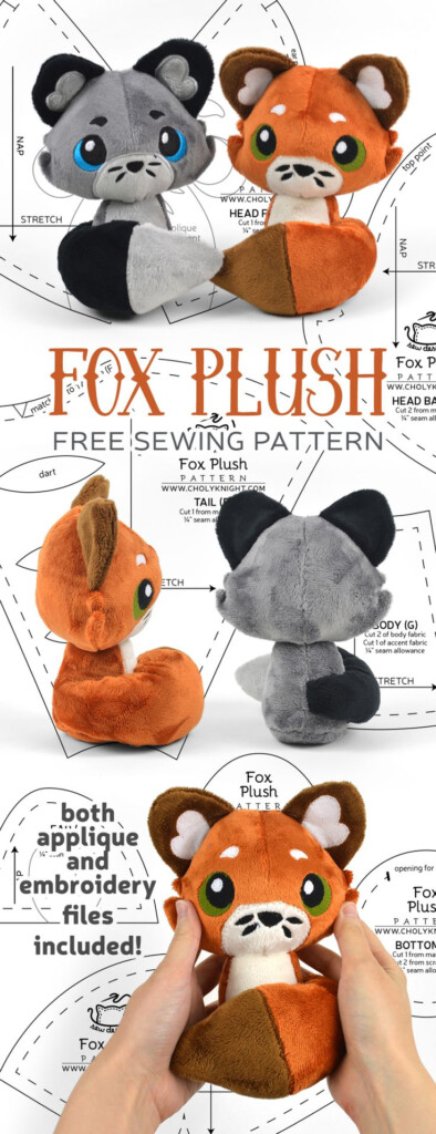 Free Pattern Friday Fox Plush Choly Knight Fox Sewing Pattern 