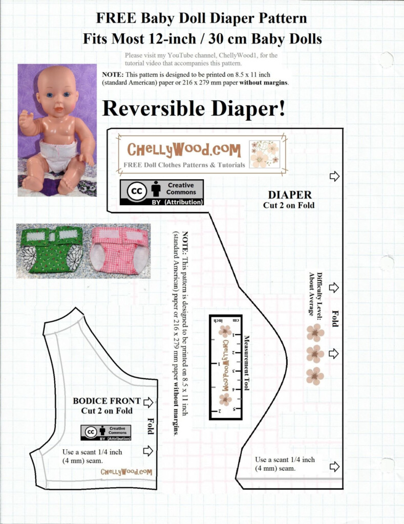 Free Printable PDFpatterns For sewing A Dress And Diaper To Fit 12 