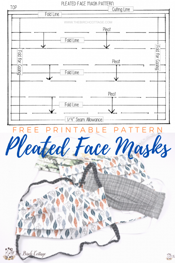 FREE Printable Pleated Face Mask Pattern The Birch Cottage In 2020