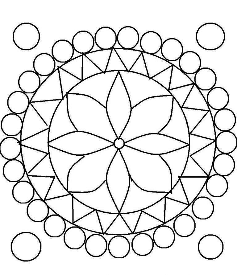 Free Printable Rangoli Coloring Pages For Kids Geometric Coloring 