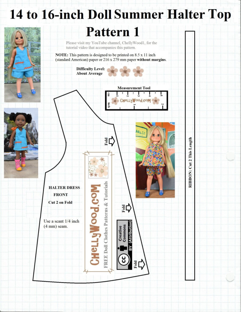 FREE sewing Pattern For 14 35 Cm dolls ChellyWood craf 