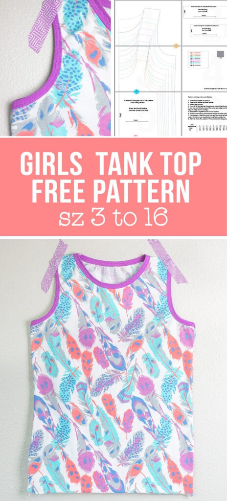 Girls Knit Tank Top Pattern And Tutorial size 3 To 16 Scattered 