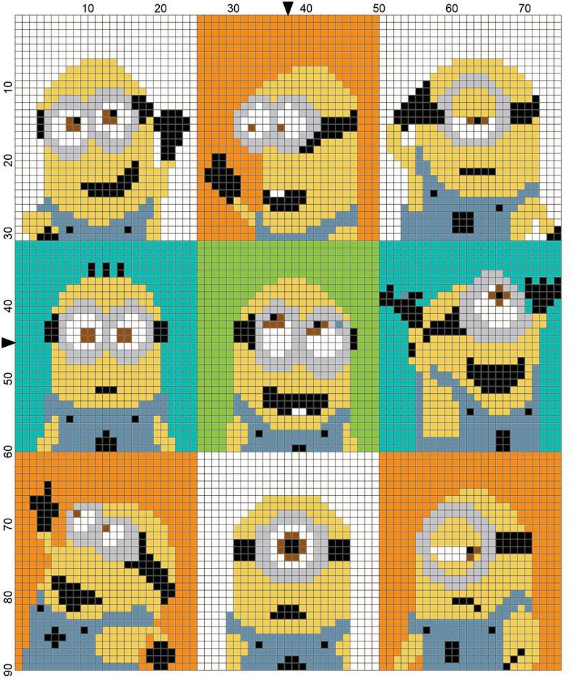 Minion C2c 90x75 Each Square Equals One Stitch Any Of There Sc C2c 