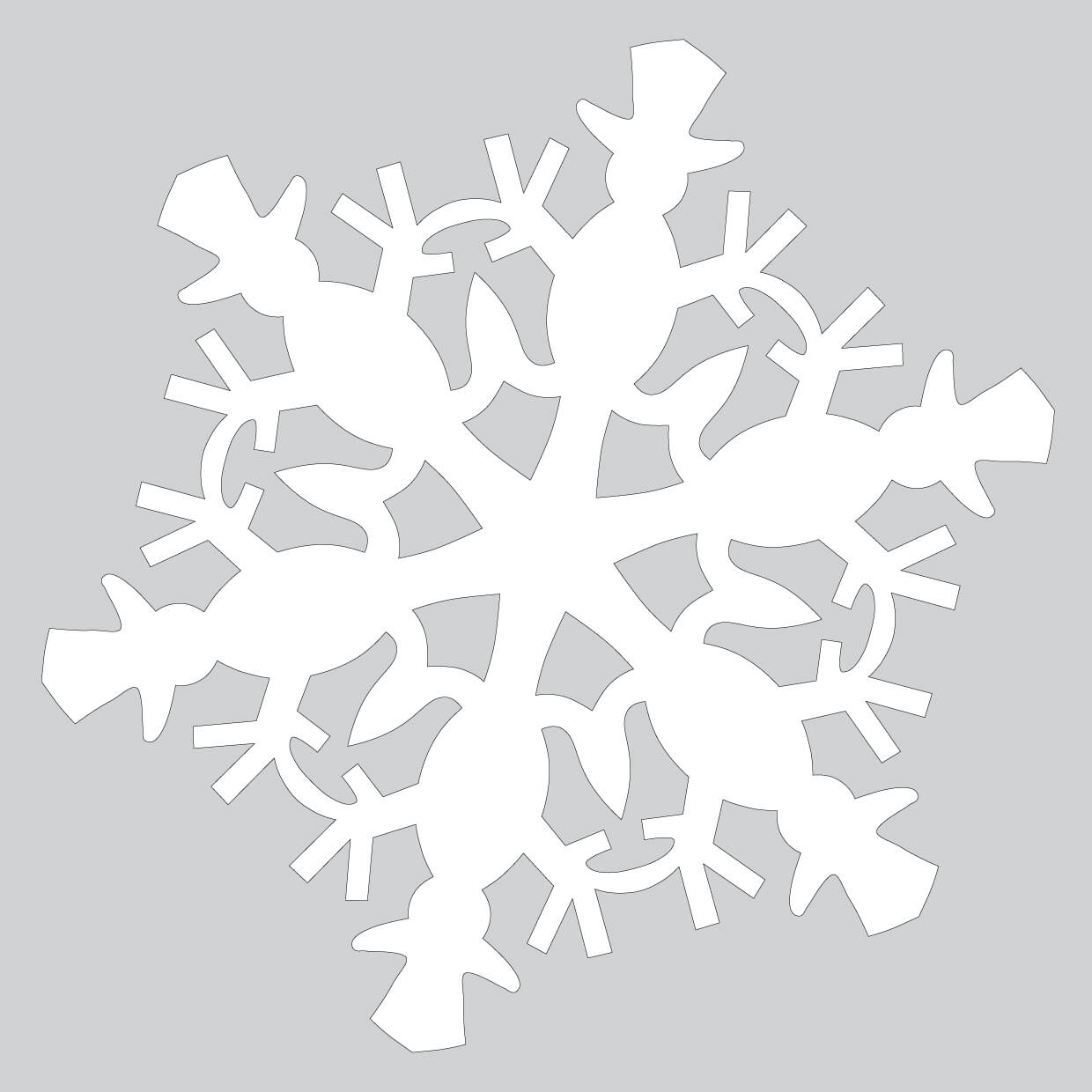 Paper Snowflake Pattern With Snowman Cut Out Template Free Printable