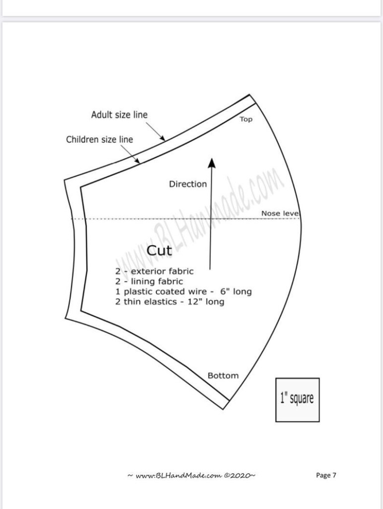 PDF Sewing Pattern PDF Kids Face Mask Pattern Face Mask Pattern PDF 