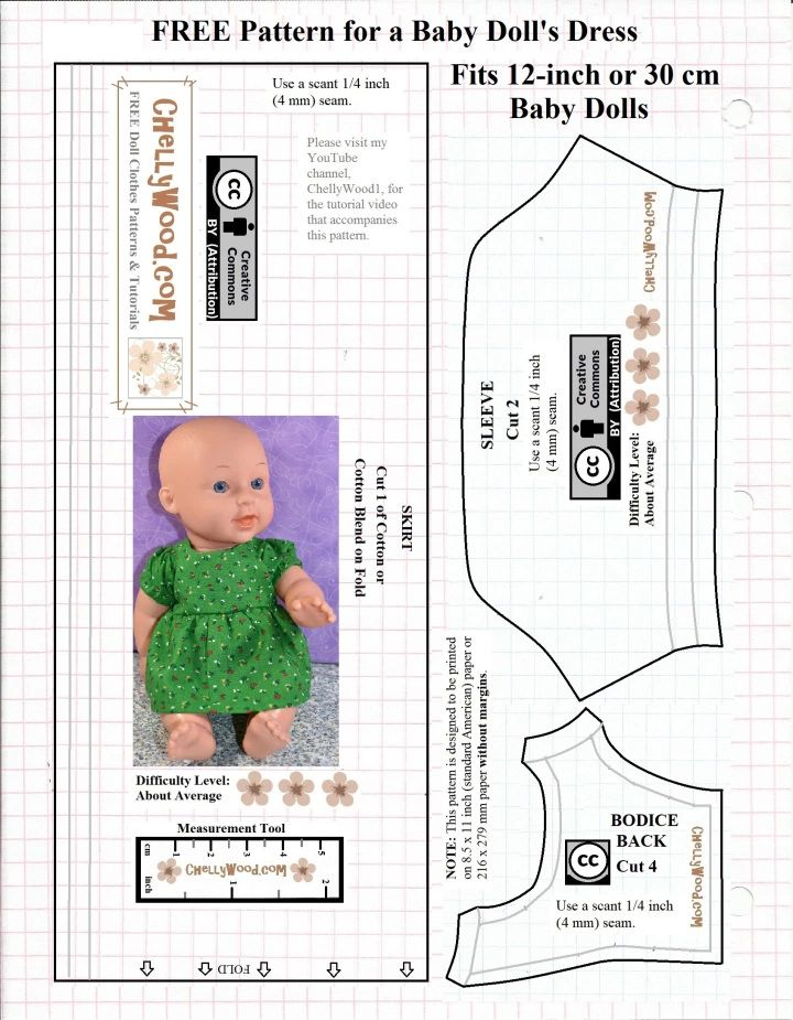 PDFpattern Wednesday Free 12 Inch Doll Clothes Patterns Free