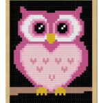 Pink Owl Free Cross Stitch Pattern