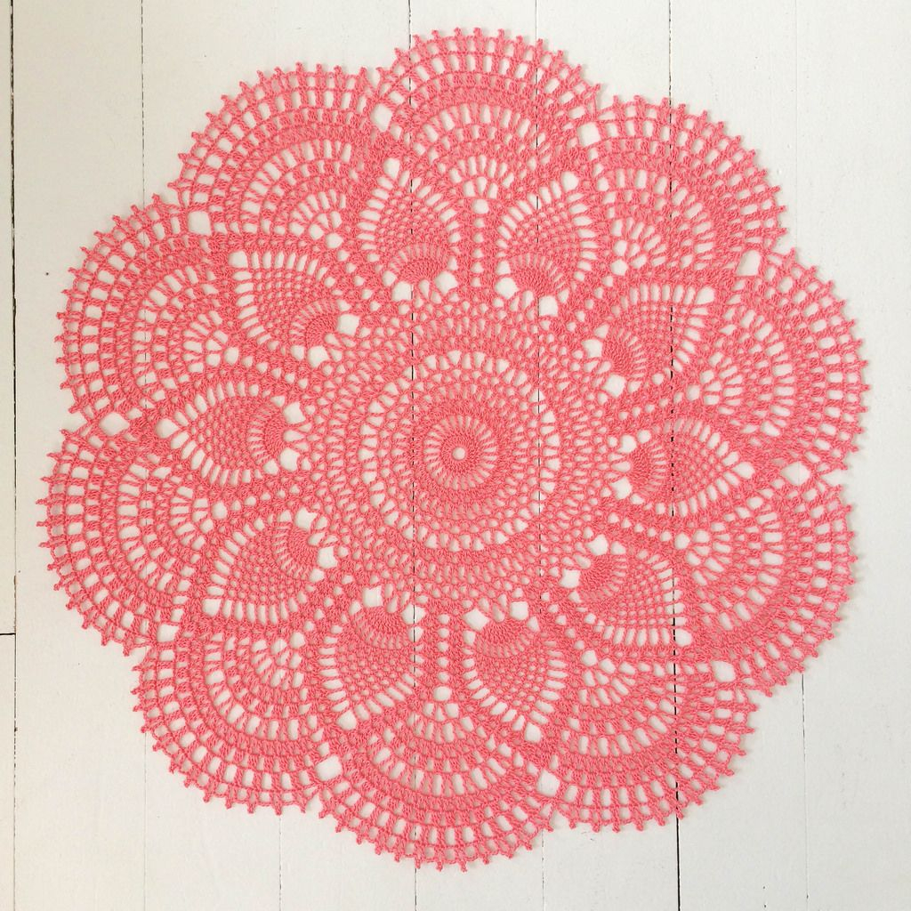 Pink Pineapple Doily By American Thread Company Free Crochet Doily 