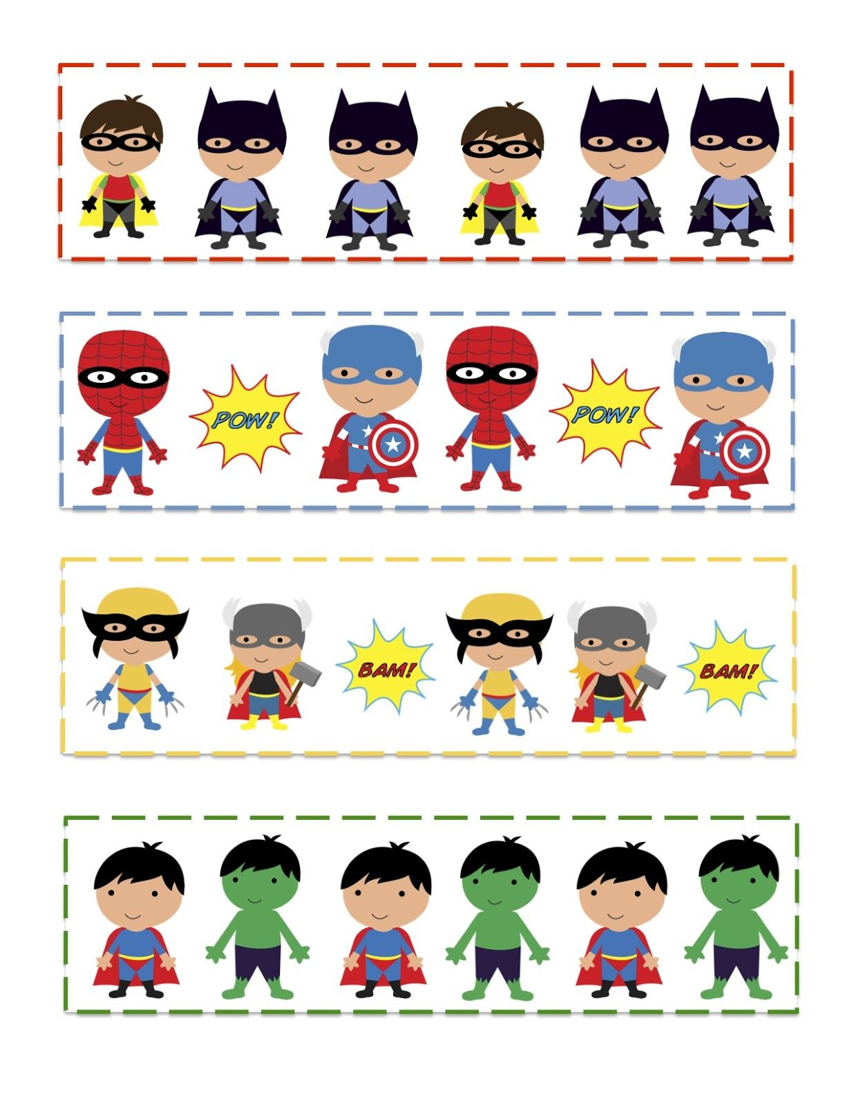 Preschool Printables Super Hero s Pattern Cards Super Hero 