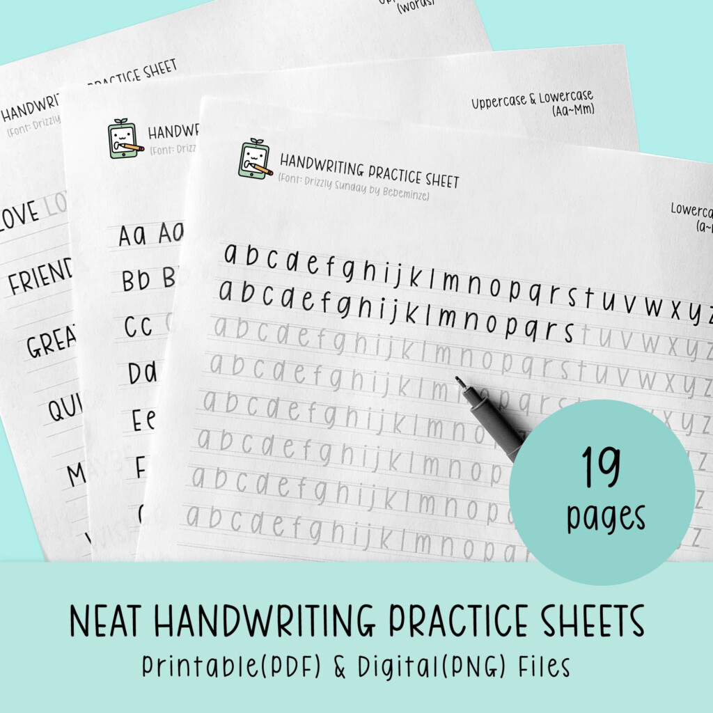 Printable Handwriting Worksheets5 Pages Letters Words And Etsy 