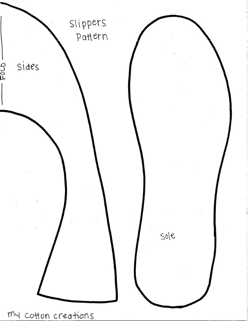 Printable Slipper Sewing Pattern FleurBeverley