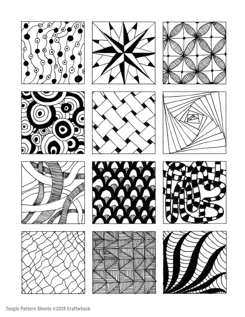 Printable Zentangle Practice Sheets Printable Word Searches