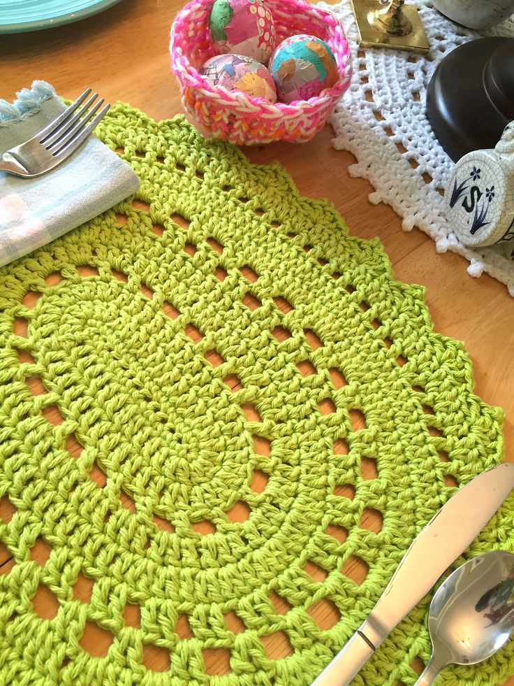 Ravelry Picot Fan Placemat By Jennifer Edwards In 2020 Crochet