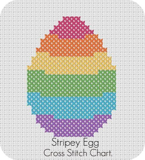 Stripey Egg Cross Stitch Chart Free Cross Stitch Cross Stitch