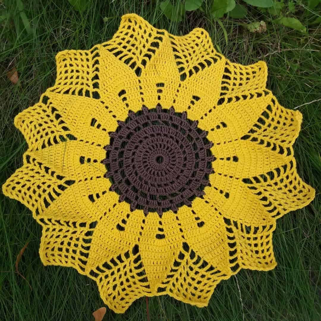 Sunflower Crochet Doily Pattern Zouzou Crochet