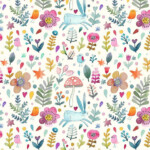Sweet Watercolor Bunny Gift Wrap Free Printable Craft Paper