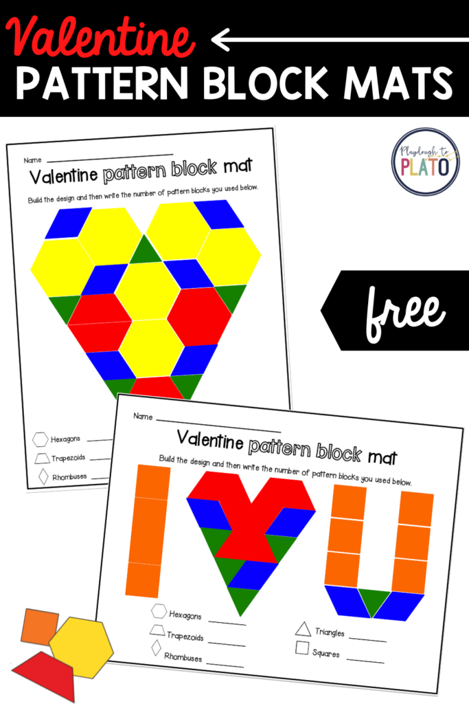 Valentine s Pattern Block Mats Playdough To Plato