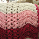 White Chocolate Strawberry Double Shell Ripple Crochet Ripple Afghan