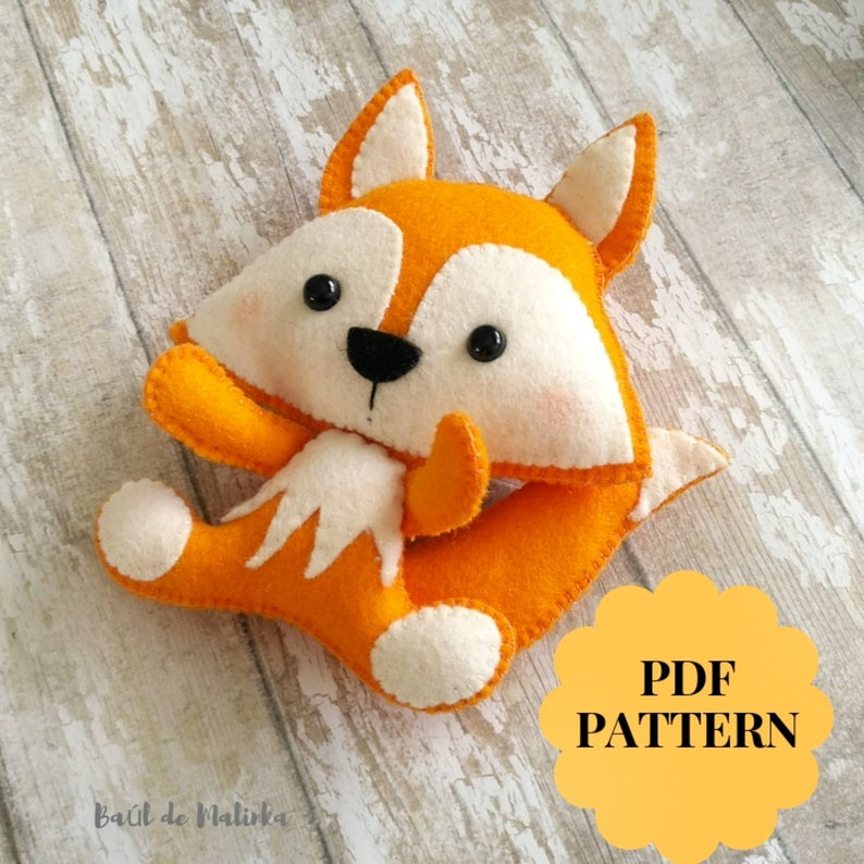 Woodland Felt Fox Pattern Make A Stuffed Fox Toy Printable Etsy 