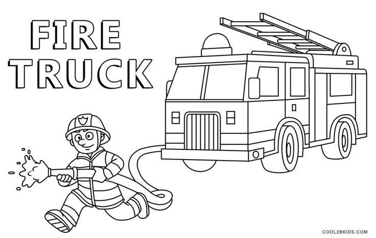 Zatienen Tyran pina Firetruck Truck Coloring Book Pe o Presko i